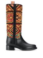 Etro Geometric Pattern Ankle Boots - Black