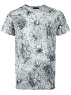 Jil Sander Floral Print T-shirt, Men's, Size: Large, Grey, Cotton