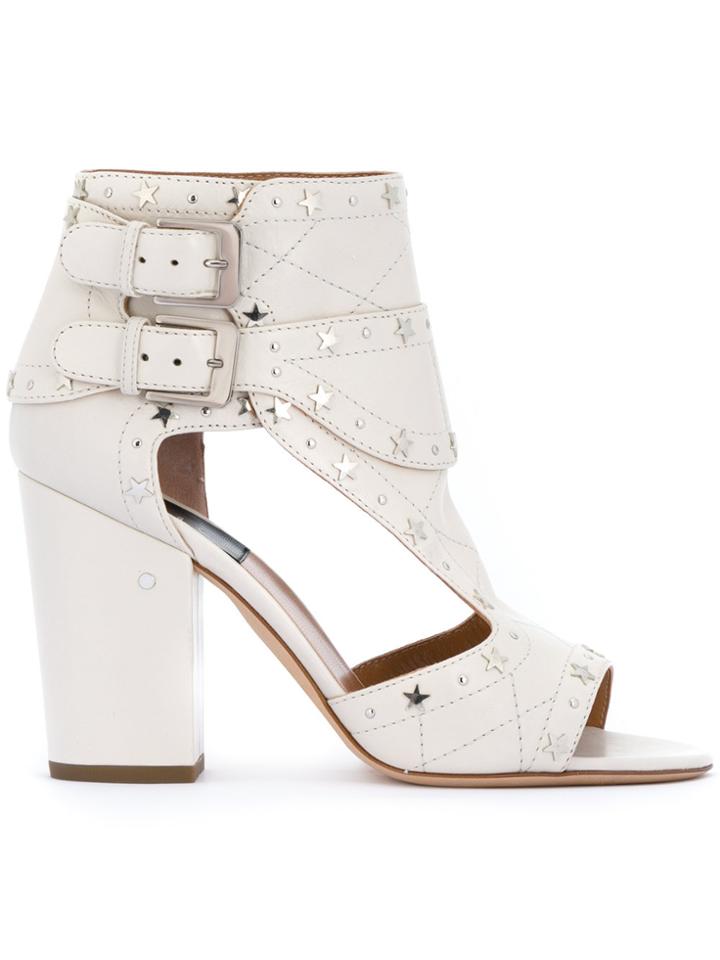 Laurence Dacade Star Studded Buckled Ankle Boots - White