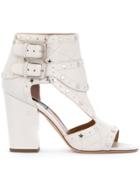 Laurence Dacade Star Studded Buckled Ankle Boots - White