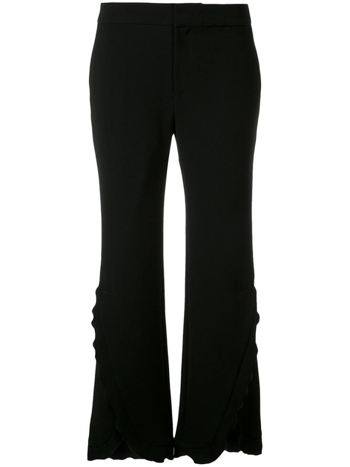 Le Ciel Bleu Ruffled Trim Trousers - Black