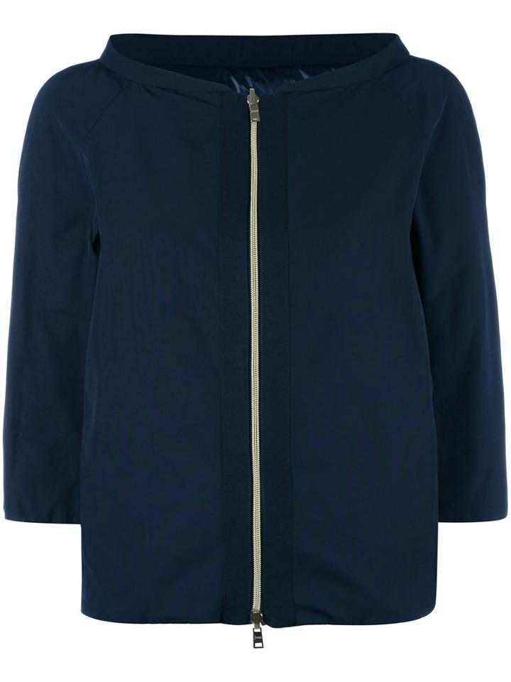 Herno Three-quarters Down Jacket, Size: 46, Blue, Cotton/polyester/polyamide/goose Down