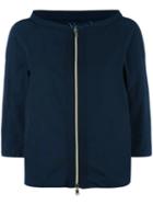 Herno Three-quarters Down Jacket, Size: 46, Blue, Cotton/polyester/polyamide/goose Down