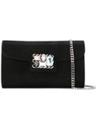 Casadei - Embellished Clutch - Women - Nappa Leather/kid Leather - One Size, Black, Nappa Leather/kid Leather