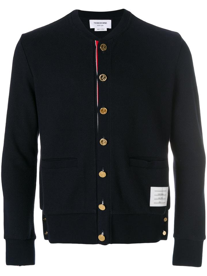 Thom Browne Crew Neck Cardigan - Blue