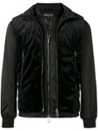 Emporio Armani Velvet Vest Layered Jacket - Black