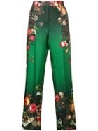F.r.s For Restless Sleepers Floral-print Silk Trousers - Green