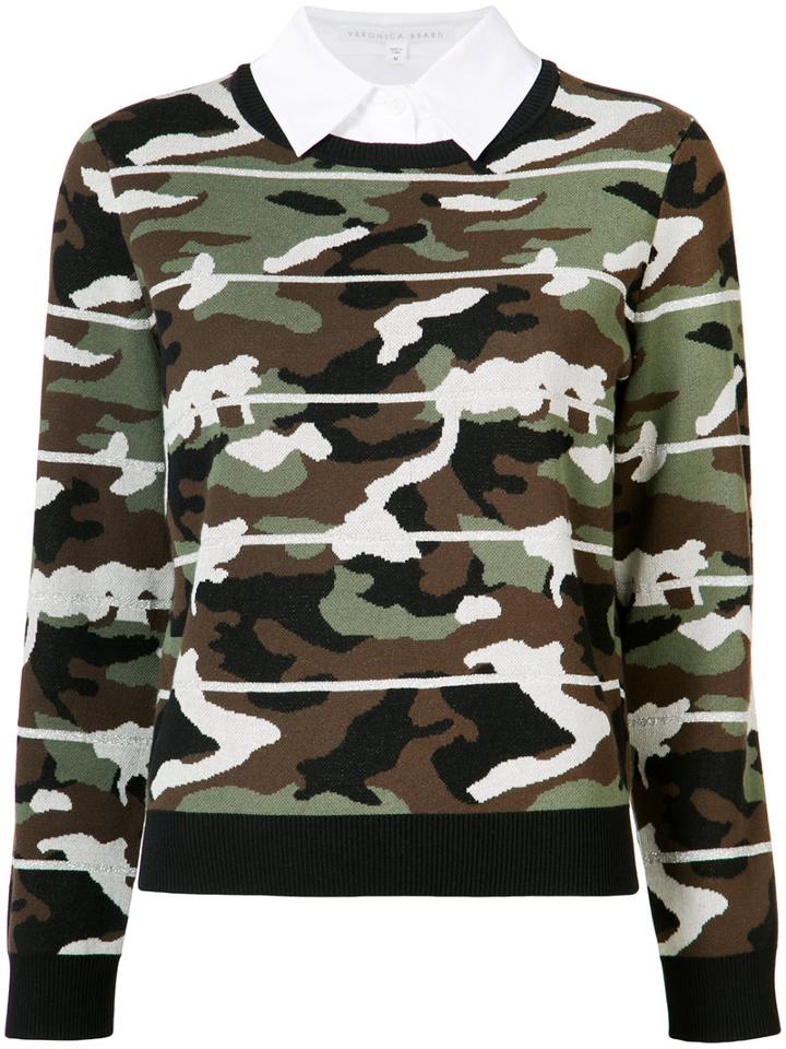 Veronica Beard - Alpha Camo Jumper - Women - Cotton/nylon/polyester/metallic Fibre - L, Green, Cotton/nylon/polyester/metallic Fibre