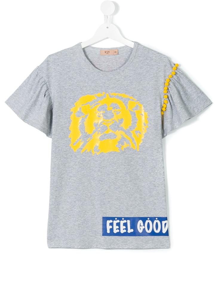 No21 Kids - Feel Good T-shirt - Kids - Cotton/spandex/elastane - 14 Yrs, Grey