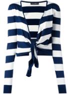 Dolce & Gabbana - Striped Tie Cardigan - Women - Silk - 44, Blue, Silk