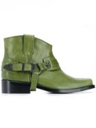 Toga Virilis Square Toe Ankle Boots - Green
