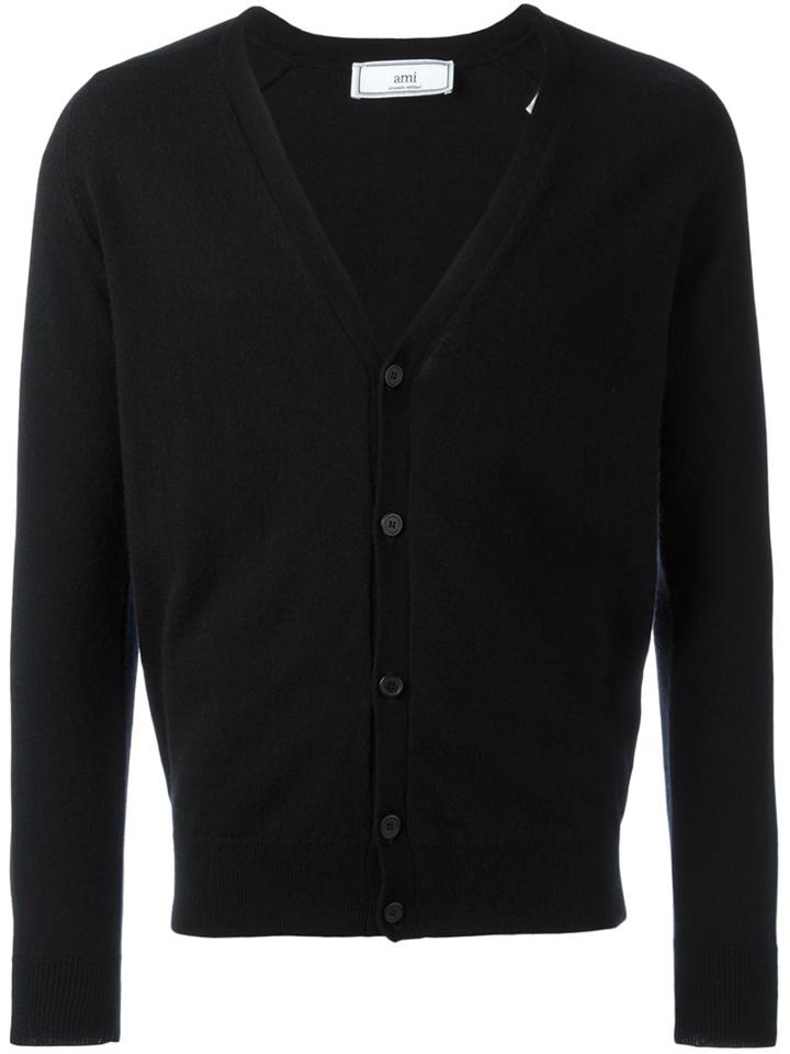 Ami Alexandre Mattiussi V-neck Cardigan, Men's, Size: Medium, Black, Cashmere/wool