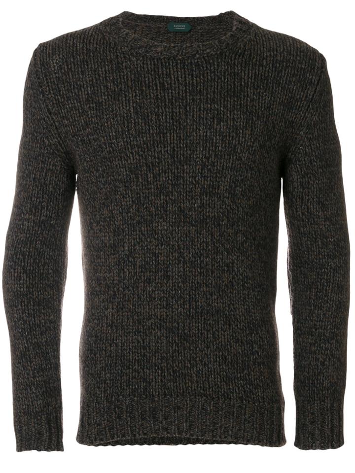 Zanone Textured Knit Jumper - Brown