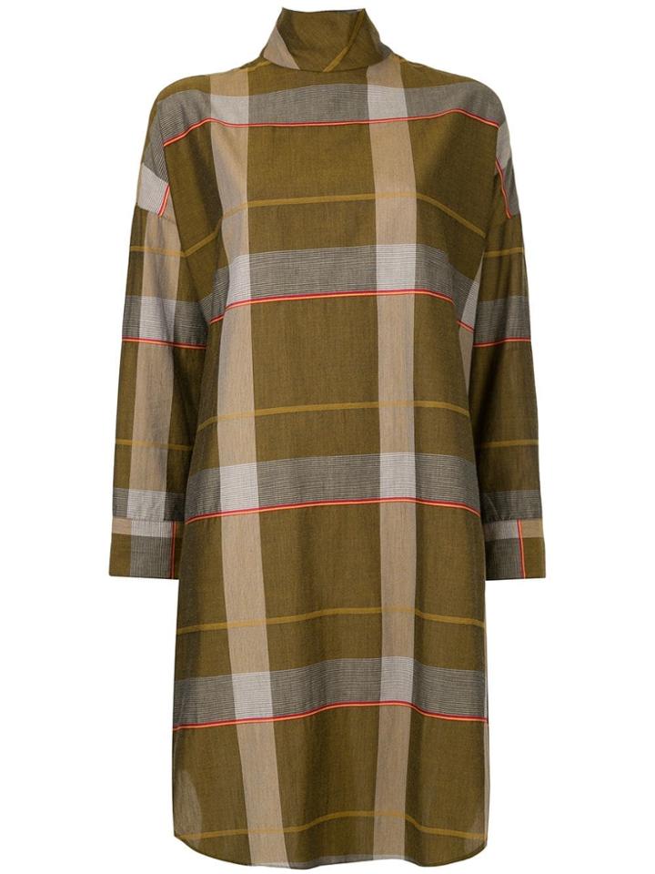 Bassike Check Print Midi Dress - Multicolour