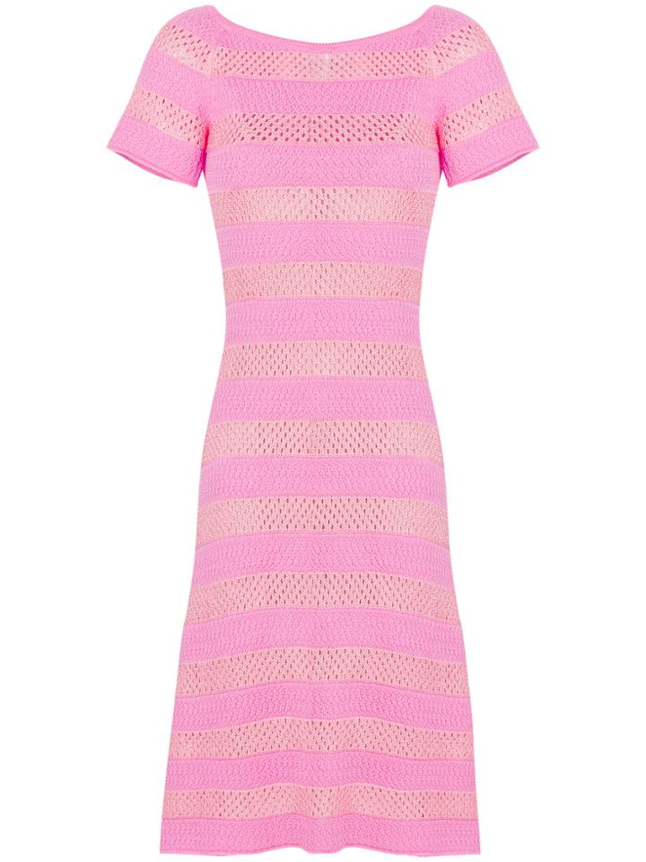 Moschino Semi Sheer Knitted Dress - Pink & Purple