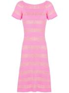 Moschino Semi Sheer Knitted Dress - Pink & Purple
