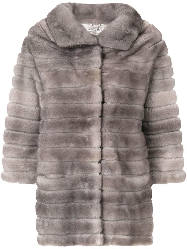 Adam Jones Oversized Fur Coat - Grey
