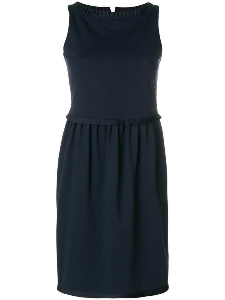 Emporio Armani Pleat Trim Dress - Blue