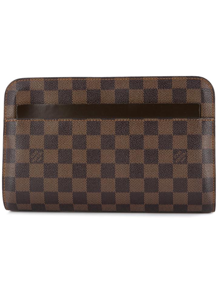 Louis Vuitton Vintage Saint Louis Zipped Clutch - Brown