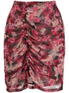 Iro Ruched Floral Skirt - Pink