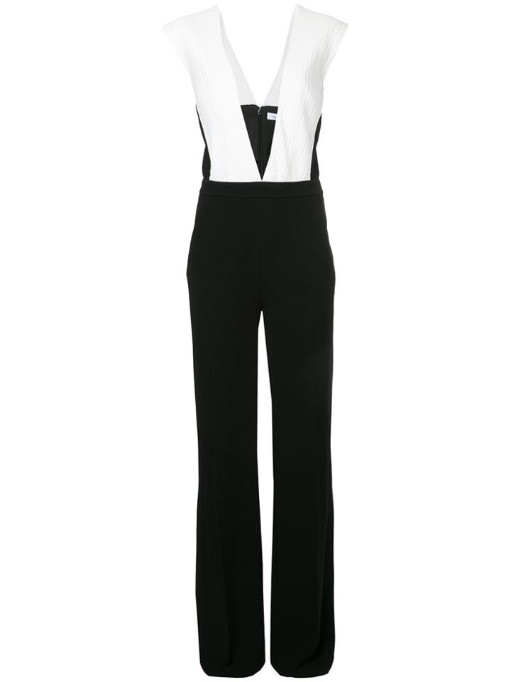 Mugler Deep V-neck Jumpsuit - Black
