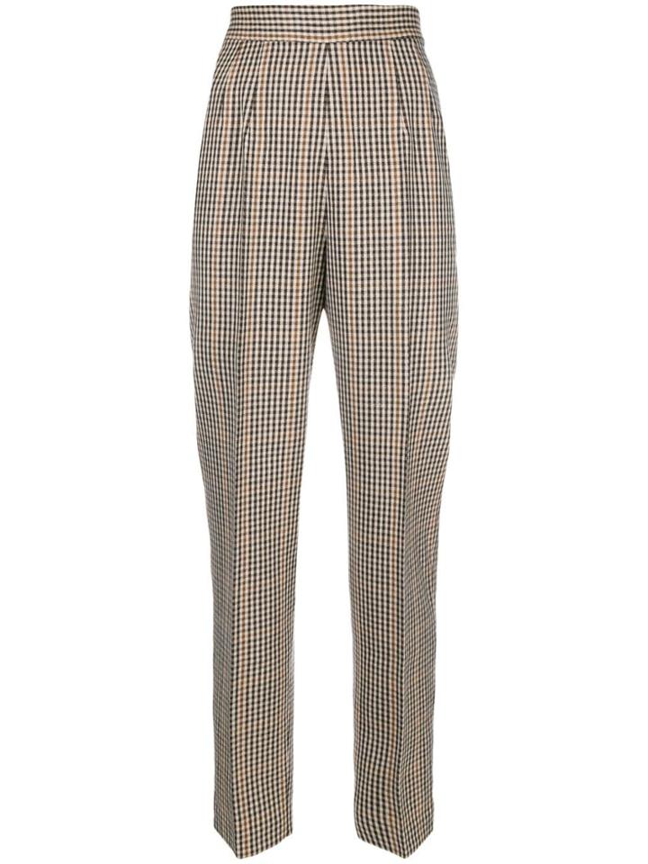 Moschino Vintage 1990's Checked Trousers - Nude & Neutrals