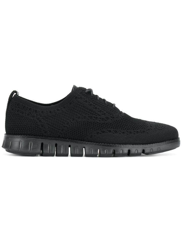 Cole Haan Punch Hole Detailed Ridged Sole Brogues - Black