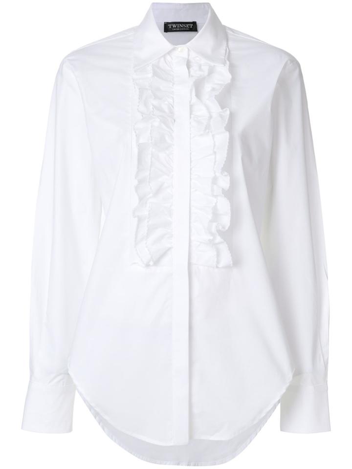 Twin-set Frill-trim Button-down Shirt - White
