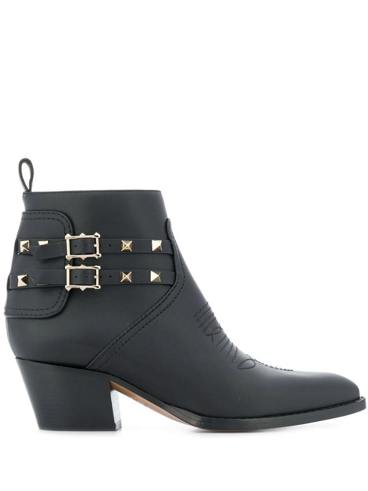 Valentino Valentino Garavani Rockstud Ankle Booties - Black
