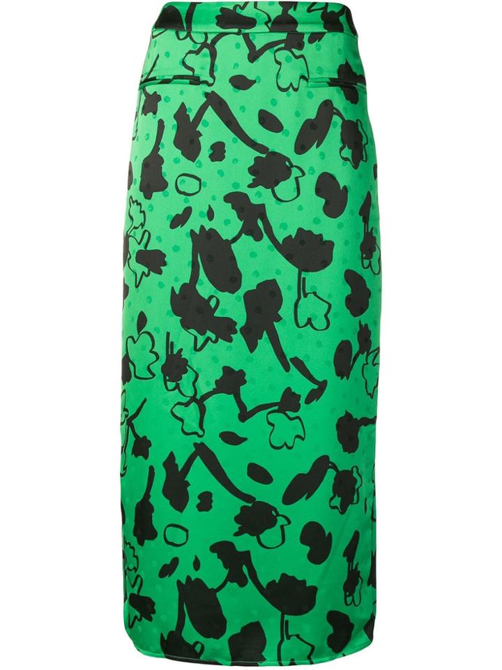 Rejina Pyo Printed Straight Skirt - Green