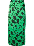 Rejina Pyo Printed Straight Skirt - Green