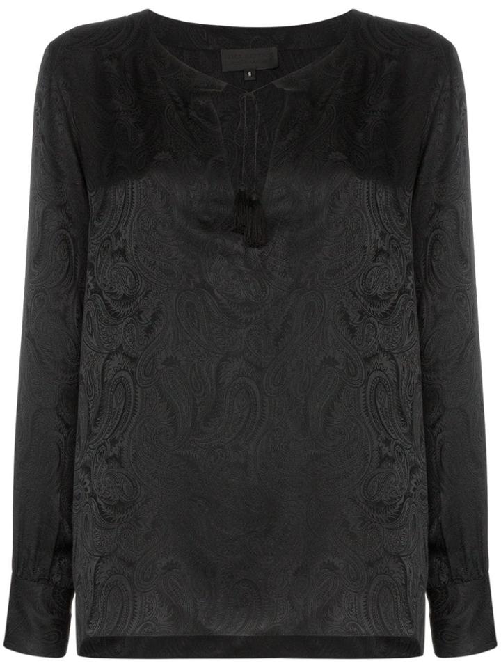 Nili Lotan Lucena Paisley-print Silk Blouse - Black