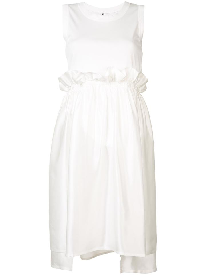 Comme Des Garçons Noir Kei Ninomiya Sleeveless Gathered Dress - White
