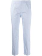 Piazza Sempione Cropped Grid-print Trousers - Blue