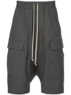 Rick Owens Drop Crotch Cargo Shorts - Grey