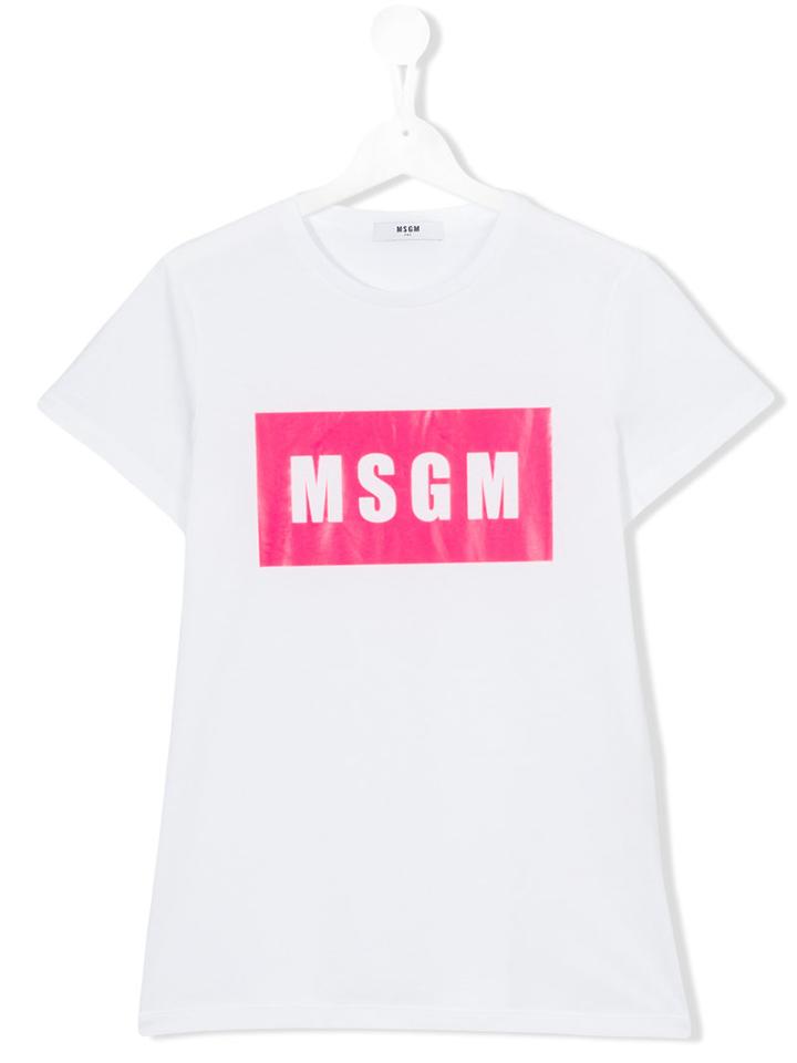 Msgm Kids - Logo Print T-shirt - Kids - Cotton - 14 Yrs, White