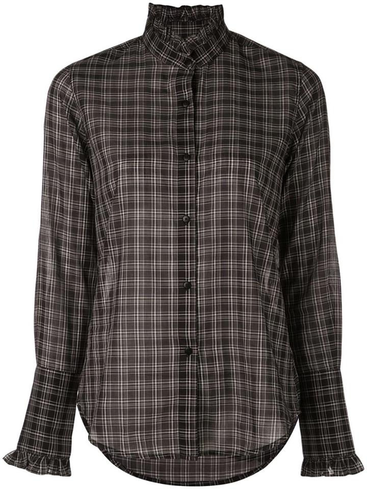 Nili Lotan Plaid Pattern Shirt - Black