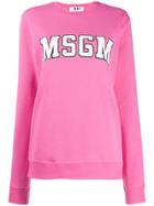 Msgm Varsity Logo Sweatshirt - Pink