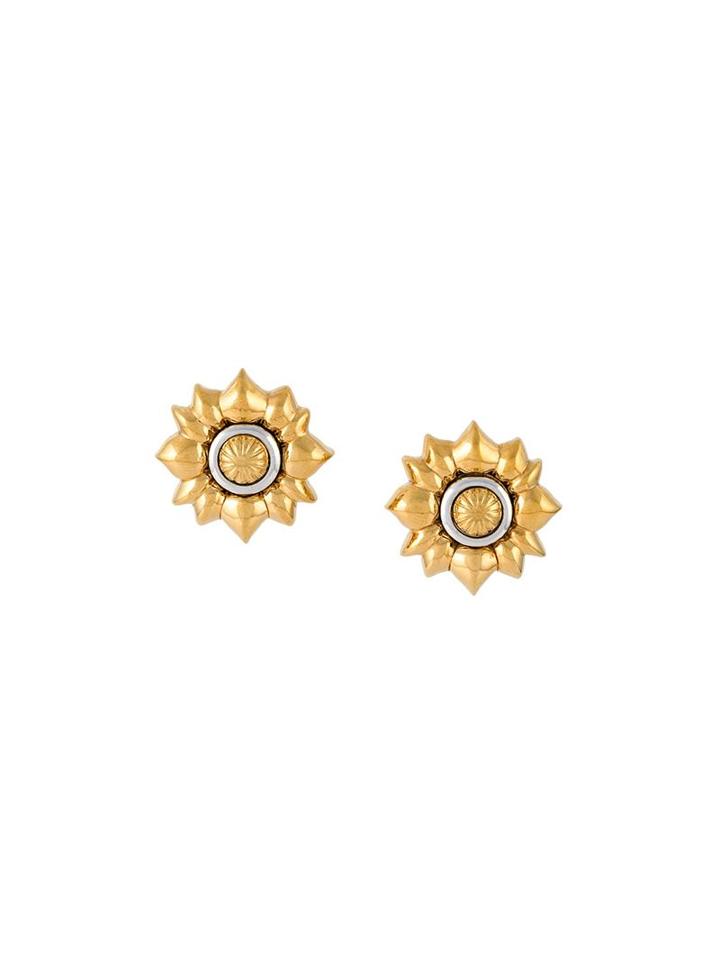 Nina Ricci Vintage Flower Shape Clip-on Earrings, Women's, Yellow/orange