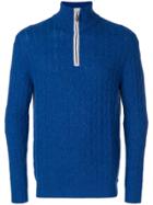 N.peal Cable Knit Half Zip Sweater - Blue