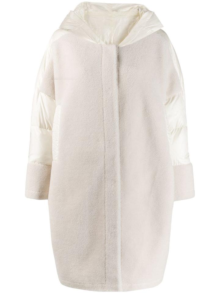 Liska Panelled Shearling And Shell Coat - White