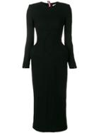 Thom Browne Wool Crepe Anatomical Body Con Dress - Black