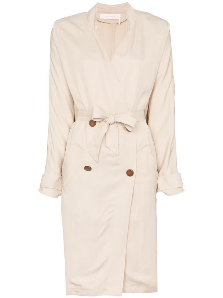 See By Chloé Collarless Double-breasted Trench Coat - Neutrals