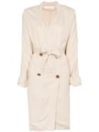 See By Chloé Collarless Double-breasted Trench Coat - Neutrals