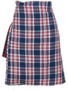 R13 Check Asymmetric Apron Skirt - Blue