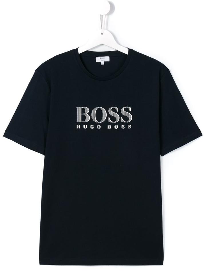 Boss Kids Logo Print T-shirt, Boy's, Size: 14 Yrs, Blue