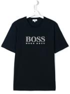 Boss Kids Logo Print T-shirt, Boy's, Size: 14 Yrs, Blue
