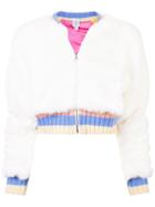 The Elder Statesman Contrast-trim Zipped Jacket - White