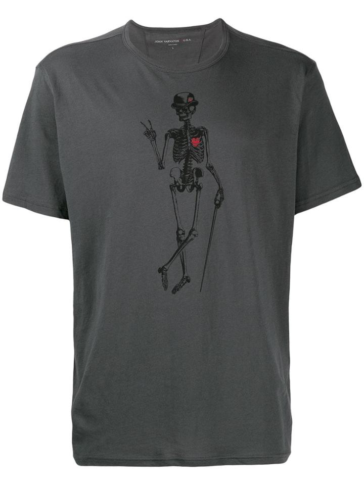 John Varvatos Printed Skeleton T-shirt - Grey