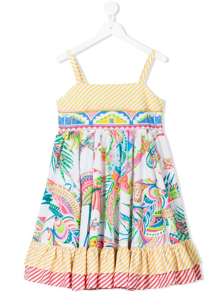 Roberto Cavalli Kids - Printed Sun Dress - Kids - Cotton - 2 Yrs, White